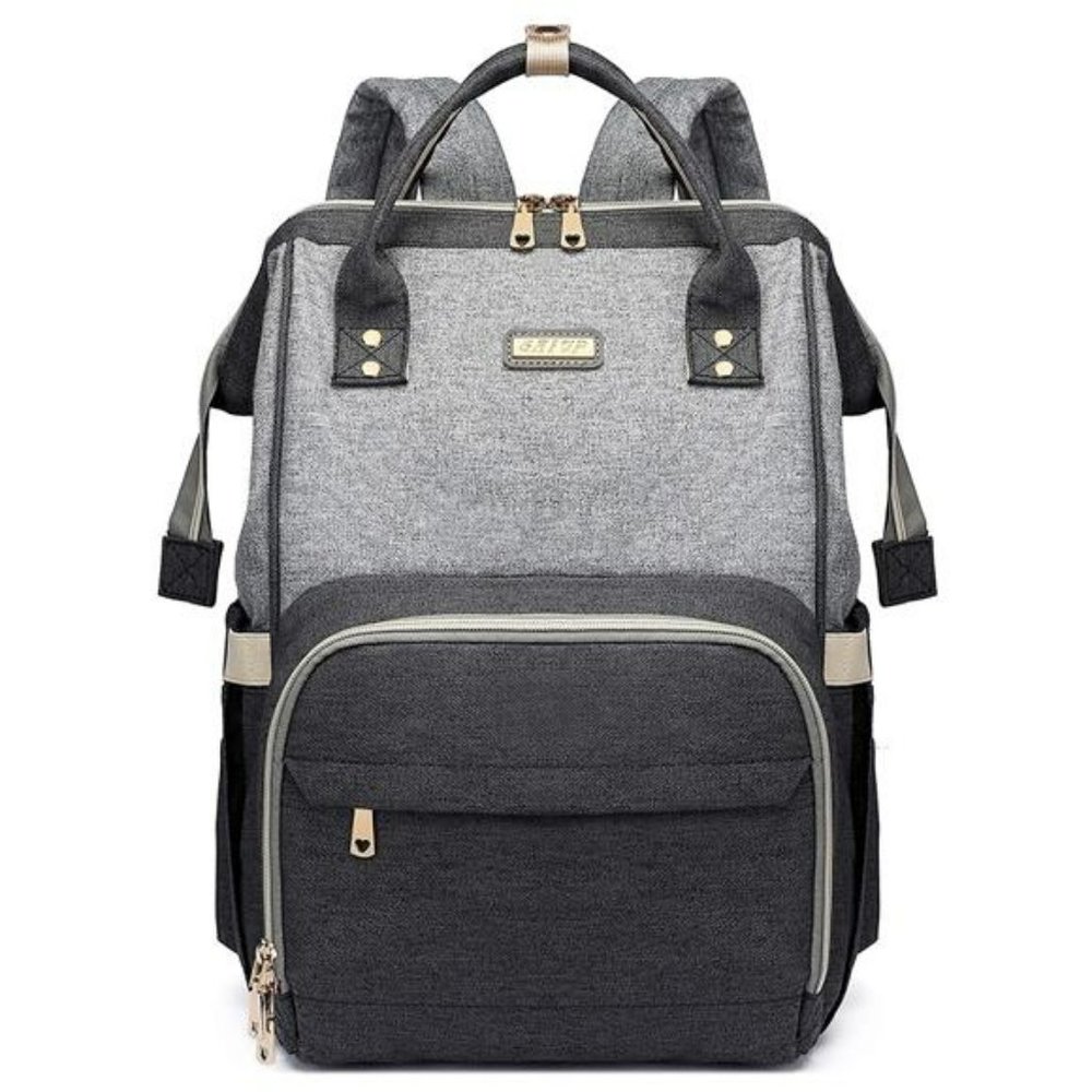 Diaper Bag Backpack, Waterproof Bag Large Capacity (Dark Grey +Light Grey)
